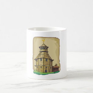 Mediaeval Wooden Watchtower and Fortress Coffee Mug