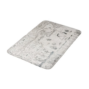 Mediaeval World map Quebec Nouvelle-France America Bath Mat