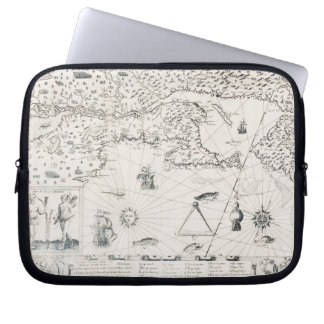 Mediaeval World map Quebec Nouvelle-France America Laptop Sleeve