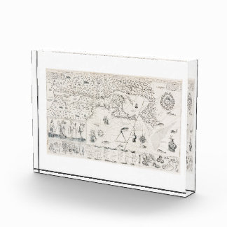 Mediaeval World map Quebec Nouvelle-France America Photo Block