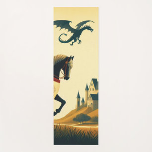 Mediaeval wyvern castle fantasy yoga mat