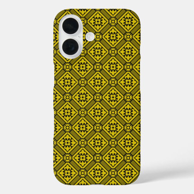 Mediaeval Yellow Black Lilies Romanesque Pattern Case-Mate iPhone Case (Back)