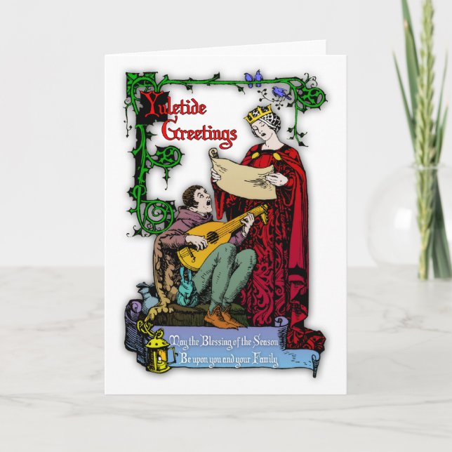 Mediaeval Yuletide Greetings Holiday Card (Front)