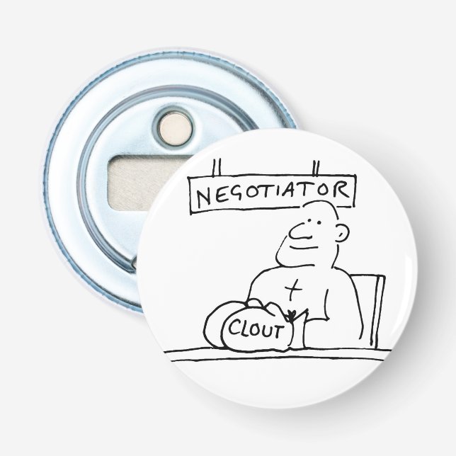 Mediation and Negotiations by a Boxer with Clout Bottle Opener (Front)