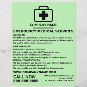 Medic Bag Design, EMT, Paramedic Advertising Flyer