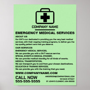 Medic Bag Design, EMT, Paramedic Advertising Poster