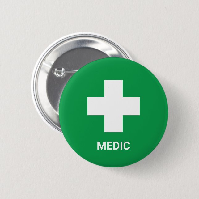 MEDIC & First Aid, Cross, Ambulance, Doctor  6 Cm Round Badge (Front & Back)