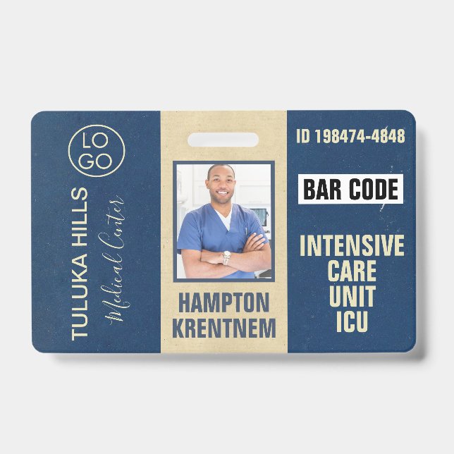 Medica Photo ID Navy Blues Badge (Front)