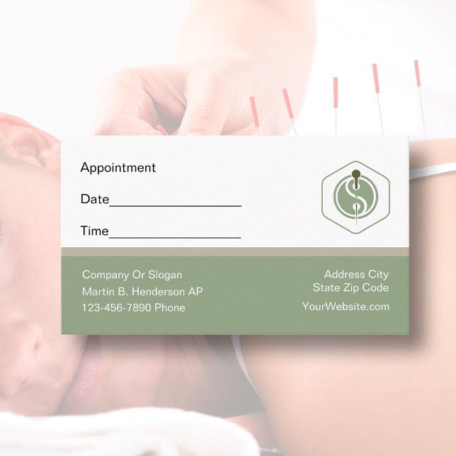 Medical Acupuncture Appointment Card Template (Creator Uploaded)