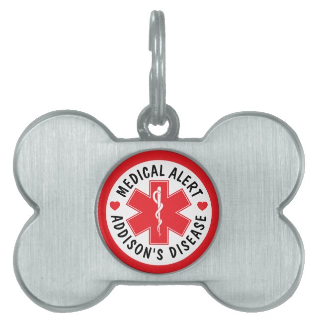 Medical Alert Addison's Disease Pet Tag - Custom (Front)