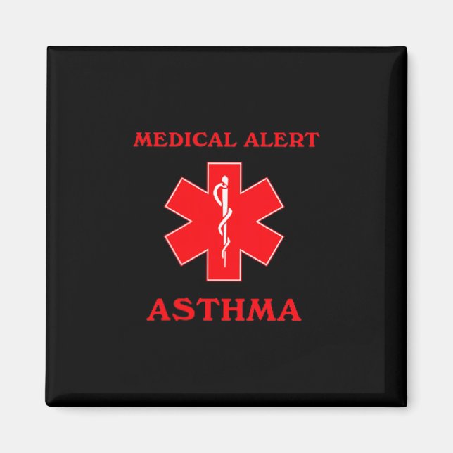 Medical alert asthma  magnet (Front)