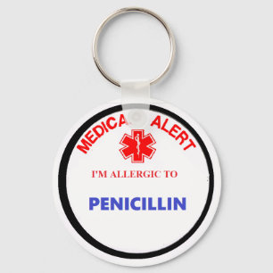 Medical Alert Drug allergy penicillin Key Ring