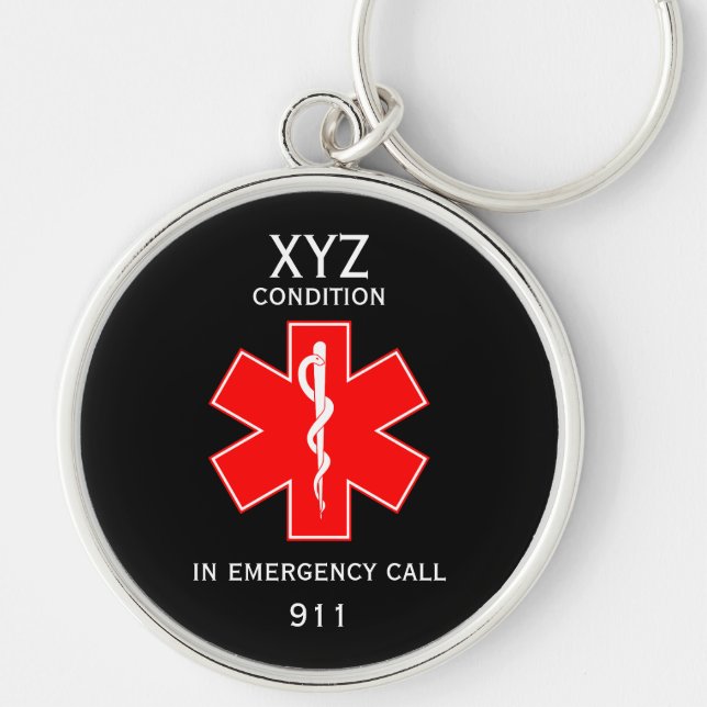 Medical Alert ID Medical Milk Allergy Key Ring (Front)