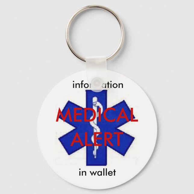 Medical Alert Info Keychain (Front)