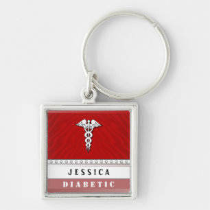 Medical Alert Keychain - Custom Name - Diabetic
