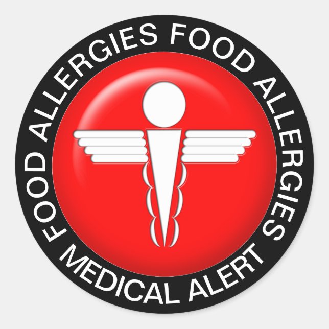 Medical Alert - Red Classic Round Sticker (Front)