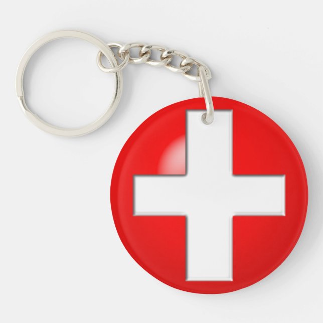 Medical Alert - Red Key Ring (Front)