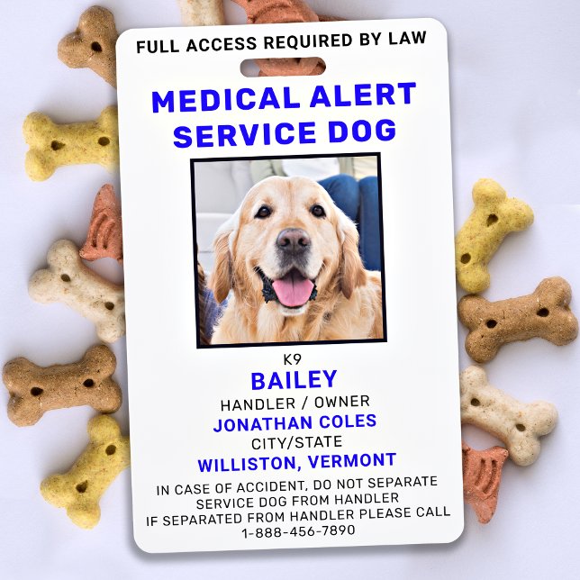 Medical Alert Service Dog Photo ID Badge (Creator Uploaded)