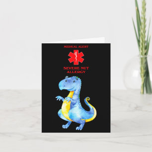 Medical alert severe allergy awareness with dragon card