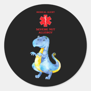 Medical Alert Severe Nut Allergy Awareness With Classic Round Sticker