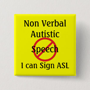 Medical Alert Tools Non Verbal Autistic 15 Cm Square Badge