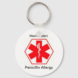 Medical allergy alert keychains (customisable)