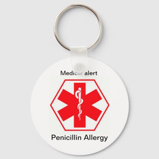 Medical allergy alert keychains (customisable) (Front)