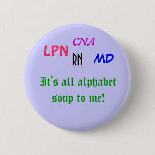 Medical Alphabet Soup 6 Cm Round Badge