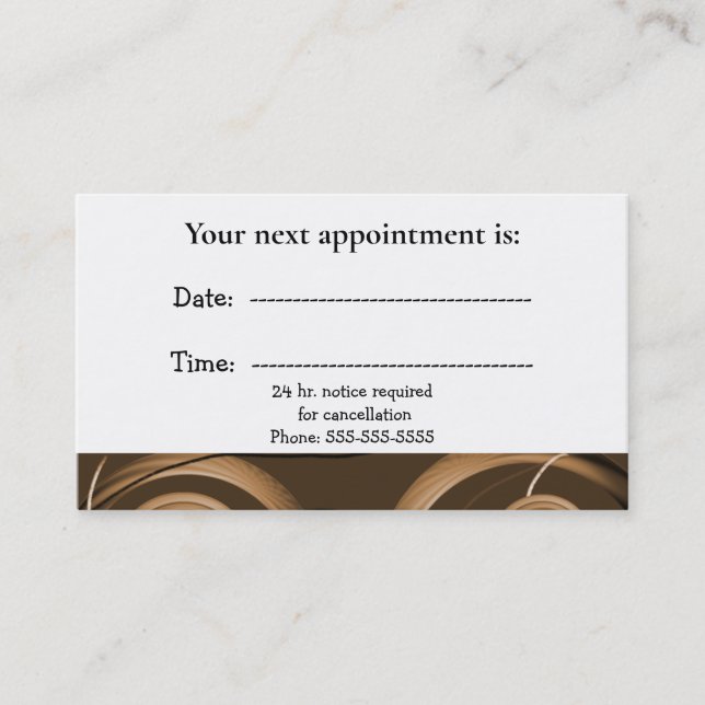 Medical Appointment Card Brown Abstract (Front)