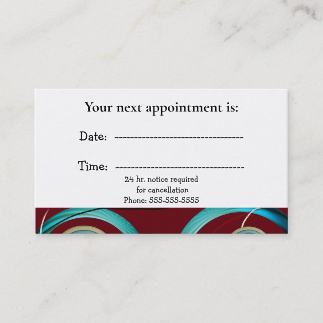 Medical Appointment Card Burgundy Abstract (Front)
