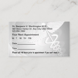 Medical Appointment Cards