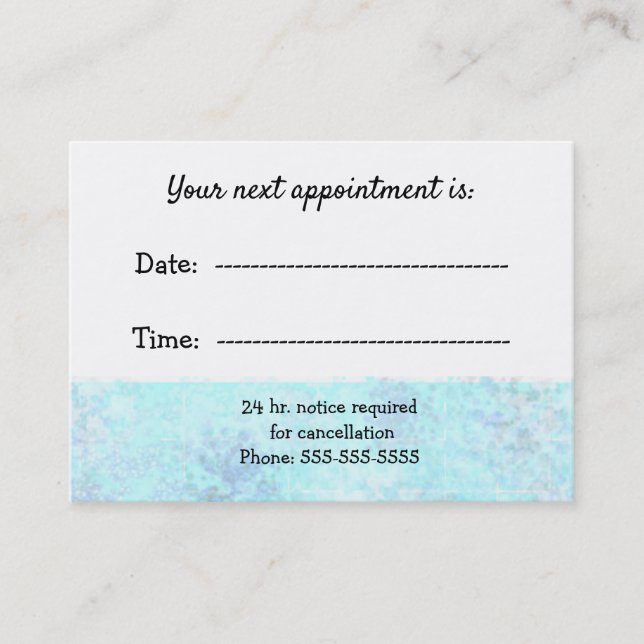 Medical Appointment Speckled Blue Card (Front)