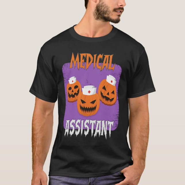Medical Assistant Boo Crew Halloween Cute Ghost Ha T-Shirt (Front)