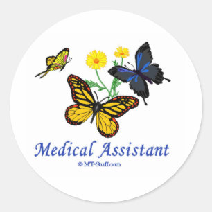 Medical Assistant Butterfly Classic Round Sticker