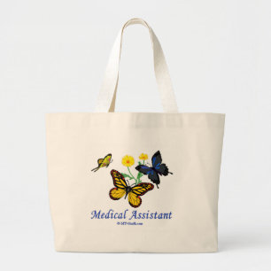 Medical Assistant Butterfly Large Tote Bag