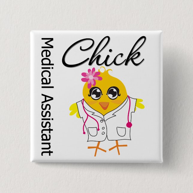 Medical Assistant Chick 15 Cm Square Badge (Front)