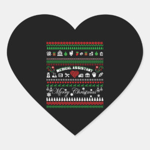 Medical Assistant Christmas Shirt Heart Sticker