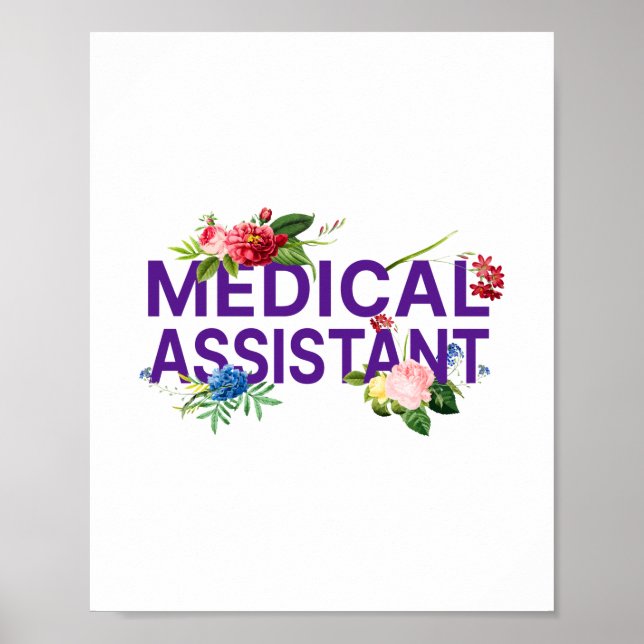 Medical Assistant Cma Medical Assistant Floral Poster (Front)