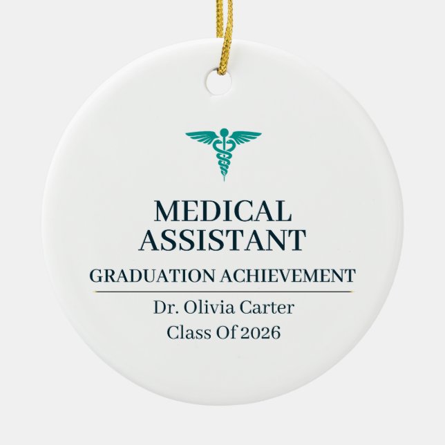 Medical Assistant Custom Name Since Year Ceramic Ornament (Front)