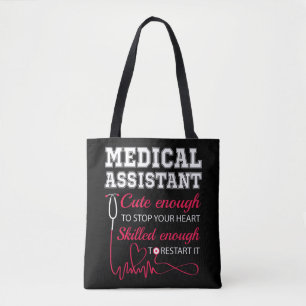 Medical Assistant Cute Nurse Stop Heart Male Femal Tote Bag