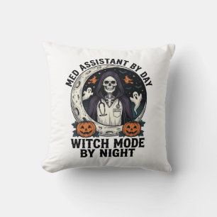Medical Assistant Halloween Witch Vintage Engravin Cushion