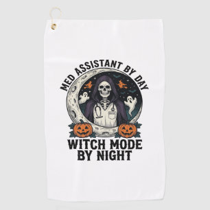 Medical Assistant Halloween Witch Vintage Engravin Golf Towel