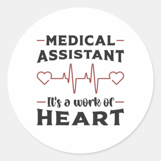 Medical Assistant Heart Doctor Medicine Funny Classic Round Sticker (Front)