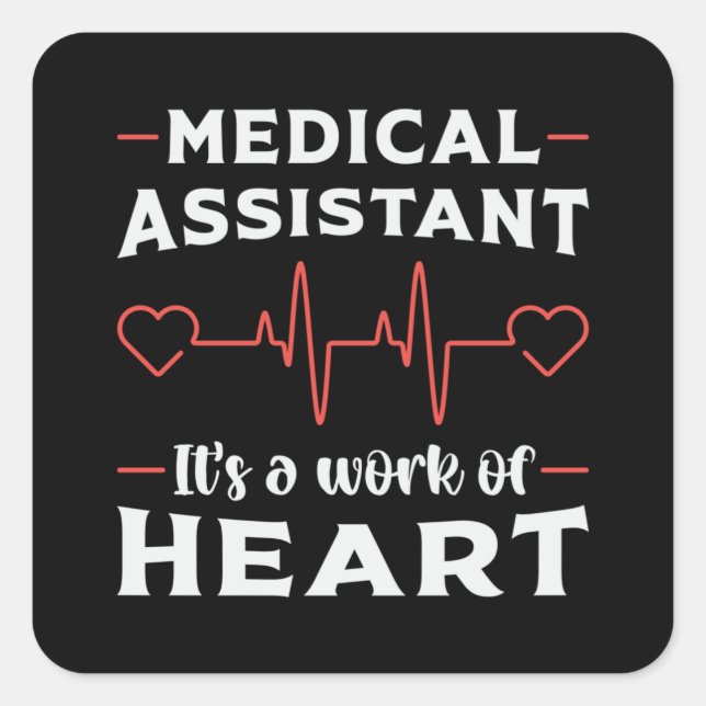 Medical Assistant Heart Doctor Medicine Nurse Square Sticker (Front)