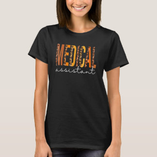 Medical Assistant Leopard Fall Autumn Thanksgivin T-Shirt