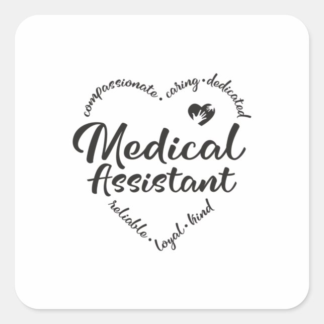 Medical  assistant, MA medical Square Sticker (Front)