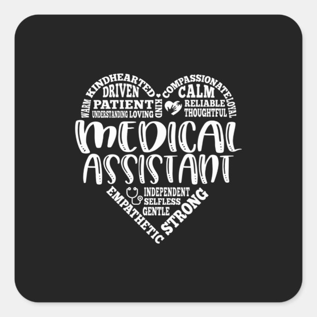 Medical  assistant, MA medical Square Sticker (Front)