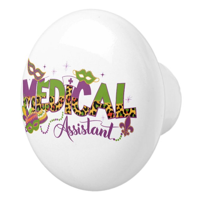 Medical Assistant - Mardi Gras Ceramic Knob (Right)