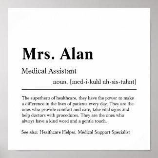 Medical Assistant Personalised Gift Poster