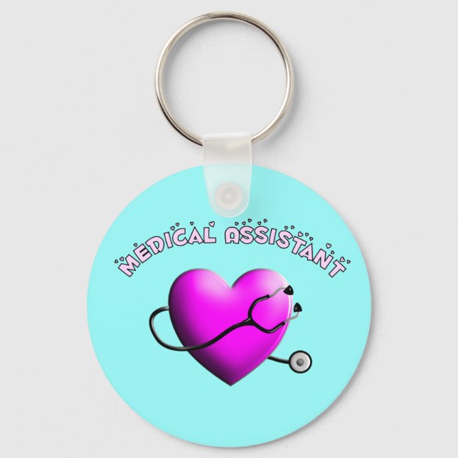 Medical Assistant PINK HEART Design Gifts Key Ring (Front)
